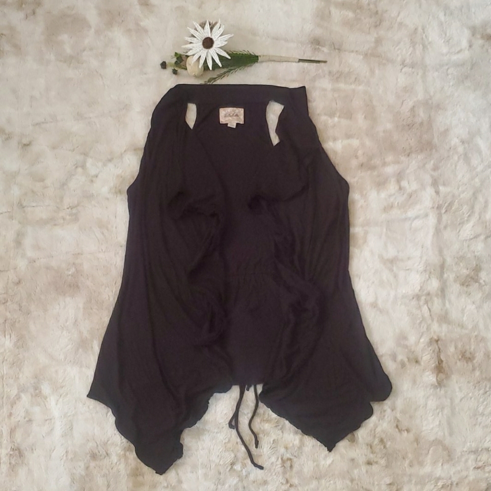 Anthropologie flowy waterfall kimono layering vest